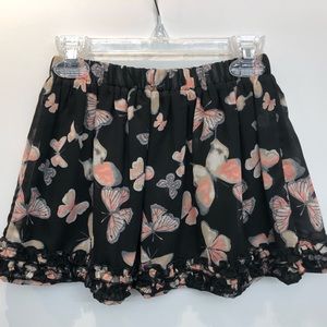 Girls Butterfly Print Ruffle Skirt Size 5/6